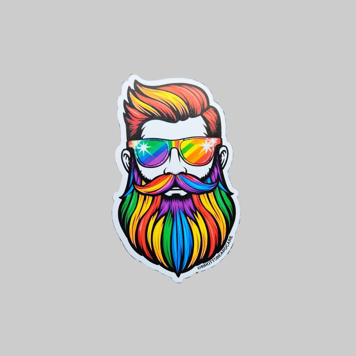 Vinyl Sticker Rainbow Beard Man