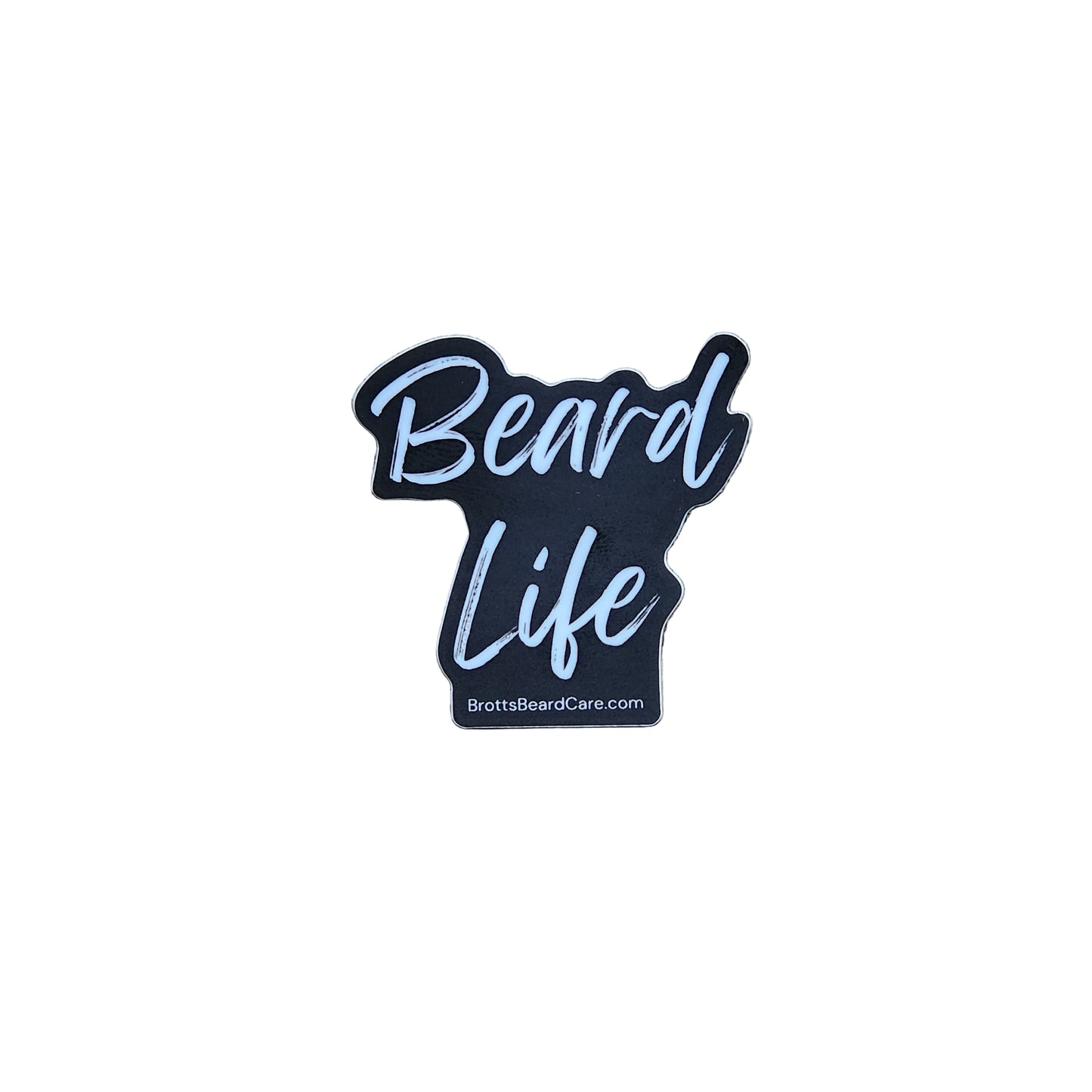 Sticker with 'Beard Life' text on a white background
