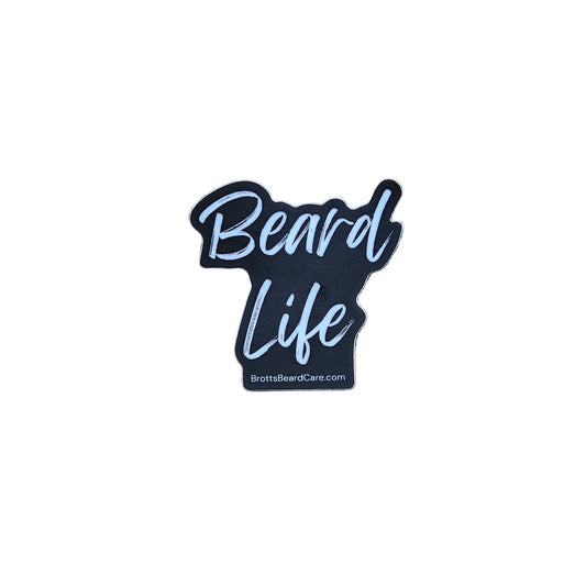 Sticker with 'Beard Life' text on a white background