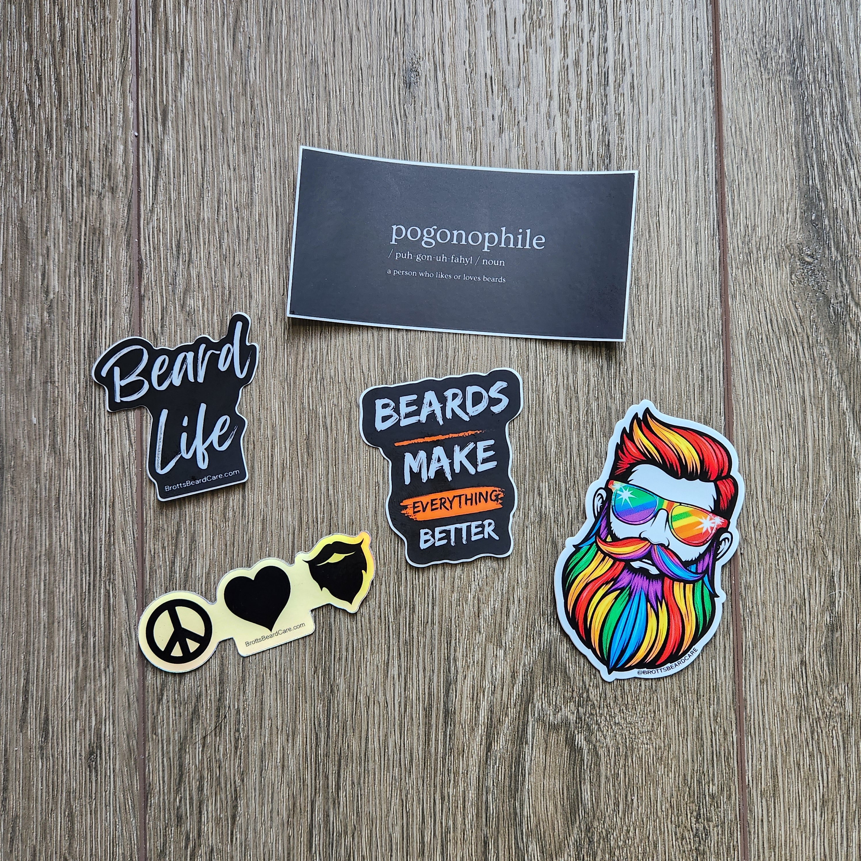 Vinyl Beard Sticker 5 Pack – Brott's Beard Care